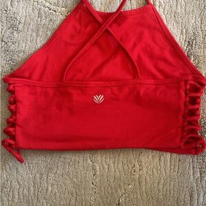 Red sports bra